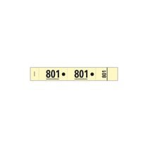 Carnet de 50 tickets vestiaires numérotés de 3 volets (dont 2 volets avec trous) - Format 20x3 cm - Jaune - Exacompta