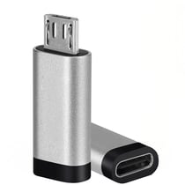 Avizar Adaptateur USB-C vers micro-USB Charge et Synchronisation 2.4A Gris