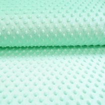 Tissu Doudou Ultra doux Pois Menthe - Au mètre