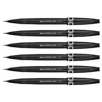 Lot de 6 stylos feutres pointe pinceau extra fine - Pentel - Sign Pen Artist - Noir