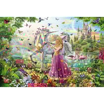 Puzzle fee avec licorne blanche dans la foret - 200 pieces - schmidt