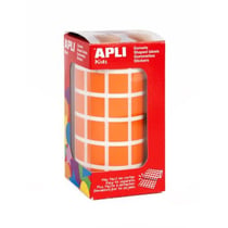 Apli Agipa - Gommettes rouleau Carré 15 x 15 mm Orange x 2 832