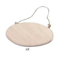 5 plaques de porte ovale avec cordelette 14,5 cm