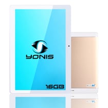 Tablette 10 Pouces 4G Android 7.0 Wifi Quad Core 1.3 Ghz Dual Sim 2Gb+16GB Or + SD 64Go YONIS