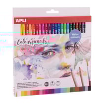 Crayons aquarellables avec pinceau - 24 u.