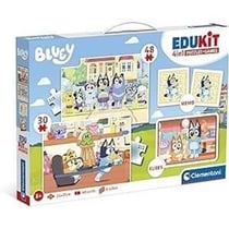Edukit - Bluey - Coffret apprentissage 4 en 1 - 2 puzzles, 1 mémo, 1 jeu de 6 cubes - Fabriqué en Italie - Dés 4ans