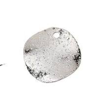 4 Breloques sequins ronds bombés - 15mm - argent pailleté