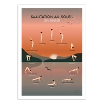 Affiche 30x40 cm - Yoga Salutation au soleil - Frog Posters