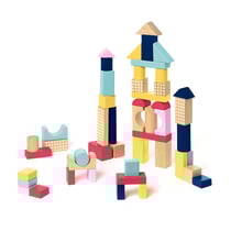 Baril boîte à formes et 75 blocs en bois Oxybul