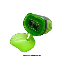 Taille-crayon - 2 trous - Avec réservoir en plastique - Ergonomique - Coloris aléatoire