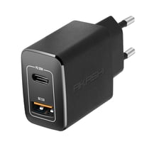 Chargeur Secteur Double USB-A QC 3.0 + USB-C PD 20W Charge Rapide Akashi noir