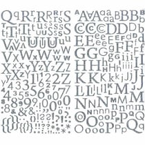 600 stickers alphabets autocollants paillettes argentées