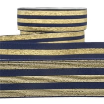 Film 20m Elastique bandes métallisé Marine/or 40mm