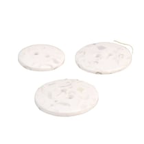 Lot de 6 boutons rond bouteilles recyclées 2 trous blanc