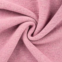 Tissu Laine bouillie uni Rose chiné