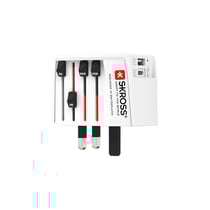 Skross Adaptateur Chargeur de Voyage Modèle MUV USB-A/USB-C PD 27W 2 Pôles Blanc