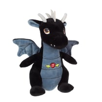 Peluche - Dragon sonore, noir 17 cm