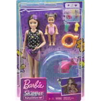 Coffret barbie skipper babysitter avec piscine + petite fille + 5 accessoires - mattel - grp39 - poupees et accessoires