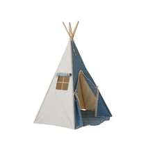 Tente Tipi avec pompoms et tapis Jeans