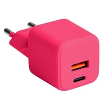 Forever Chargeur GaN Secteur Double Port USB 18W QC et USB-C 30W PD Rouge