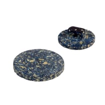 Lot de 6 boutons rond à queue écorces de riz bleu marine