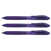 Lot de 3 Stylos roller encre gel rétractable Pentel EnerGel-X BL107 Pointe 0,7 mm Violet