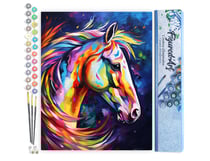 Peinture par Numéro Figured'Art - Cheval Coloré Abstrait - Kit de Loisir Créatif DIY Numéro d'Art Complet - 40x50cm sans châssis en bois