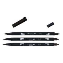 Lot de 3 feutres dessin double pointe pinceau - TOMBOW - N15 noir