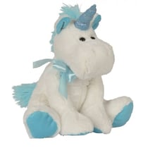 Peluche licorne blanche et bleu 36cm - animaux fantastique - nicotoy - 5835910a