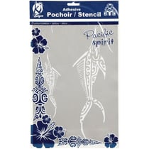 Pochoir adhésif pour tissu Espadon maori A4