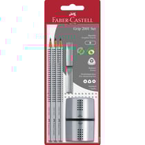 Crayons graphite - HB - Dessin - Esquisse - Inclus 2 gommes + taille-crayons - Faber-Castell