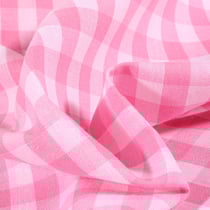 Tissu Rayures Grands carreaux 10 mm Rose pastel