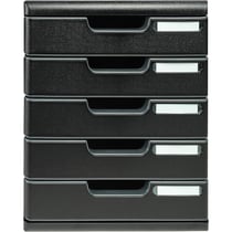 Module de classement Modulo Ecoblack 5 tiroirs fermés - Noir - Exacompta