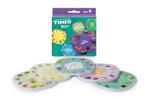 Timio: DISQUES pour lecteur éducatif d'audio et de musique SET 4 13,40x14,5x2,5cm, dinosaures, comptines vol. 3, petits insectes, contes de  fées vol. 2, contes de fées vol. 3, en 8 langues: anglais, espagnol, français, allemand, néerlandais, chinois, ita