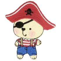 Ecusson thermocollant ourson pirate 5,5 cm x 3 cm