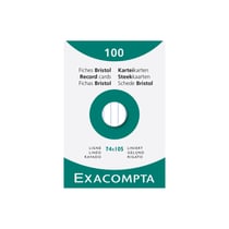 Étui de 100 fiches - bristol ligné non perforé 74x105mm - Blanc - x 10 - Exacompta