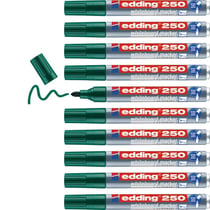 Lot de 10 marqueurs pour tableaux blancs - EDDING 250 - Vert - Pointe 1,5-3 mm