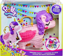 Coffret polly pocket licorne en fete + 2 figurine + 23 accessoires - mattel - gvl88 - poupee