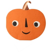 16 Serviettes Halloween Citrouille Effet Bronze