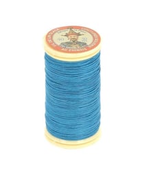 Fil lin glacé 30 m – Fil au Chinois – N° 40 – Fil de lin retors, lisse, résistant 735 Bleu Azur