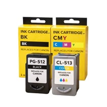 Cartouches Compatibles CANON PG-512 CL-513 Imprimantes Pixma iP 2700 et iP 2702 & Pixma MP 230 à MP 499 & Pixma MX 320 à MX 420