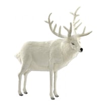Hansa Peluche Geante Renne Blanc 120 cm H et 100 cm L - Hansa Peluches G antes
