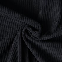 Tissu Velours d'ameublement côtelé Emy uni Noir