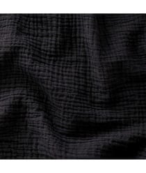 Tissu Double Gaze de coton gaufrée de 130 CM de largeur Noir vendu par 50 cm