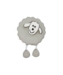 Carte de 2 boutons Mouton à queue Blanc 18mm - Union Knopf Gris Clair