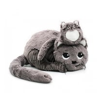 Peluche chat Miaou maman et son bébé gris