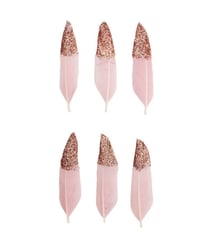 Plumes blanches fantaisies dorées ou argentées 8 cm X 6 pièces - Rico Design Roseor Rose