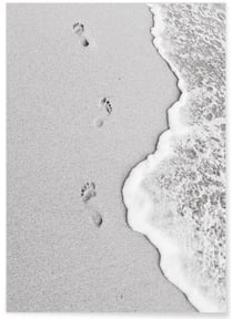 Affiche Nature Plage noir et blanc | A3 : 29,7x42cm