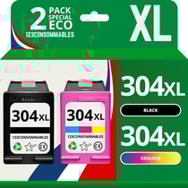 304XL - Pack 2 cartouches HP 304 XL compatibles HP DeskJet 2630 2620 - 123CONSOMMABLES