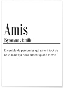 Affiche Définition Amis | A3 : 29,7x42cm